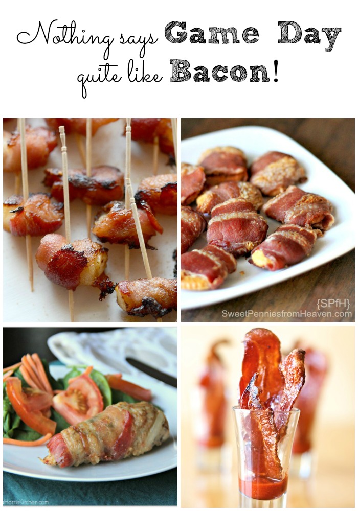 bacon appetizers, game day appetizers, appetizers with bacon, football party foods