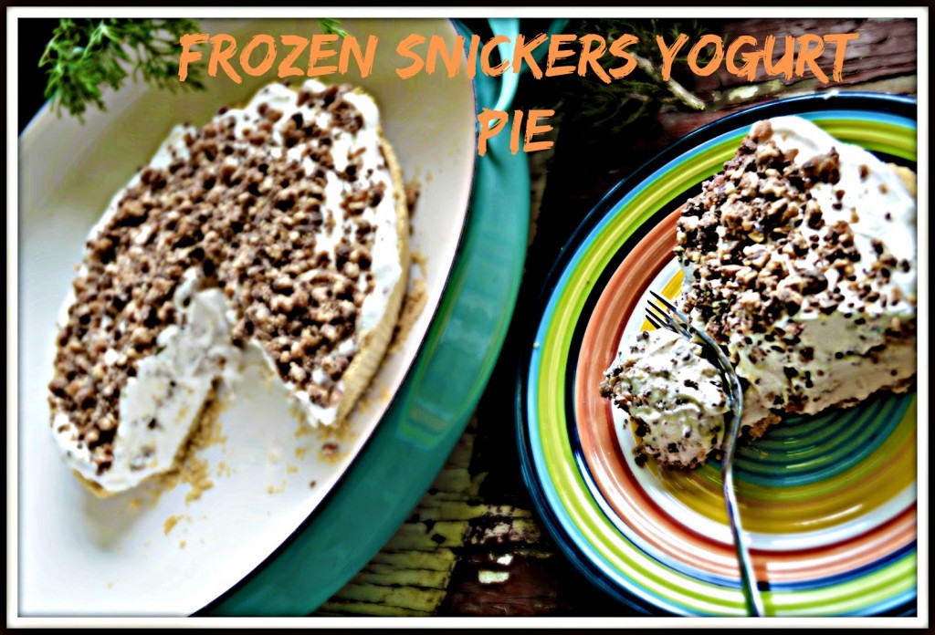 Frozen Snickers Yogurt Pie