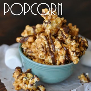 Movie Night Chocolate Drizzled Peanut Butter Popcorn #BigHero6MovieNight