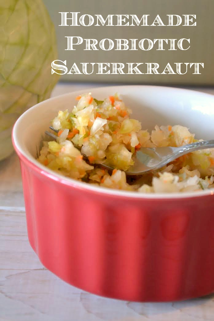 Homemade Raw, Fermented Probiotic Sauerkraut