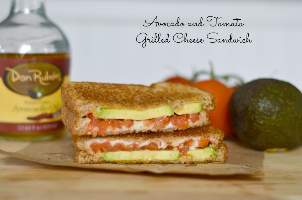 Avocado and Tomato Grilled Cheese Sandwich using avocado oil instead of butter #SoFab
