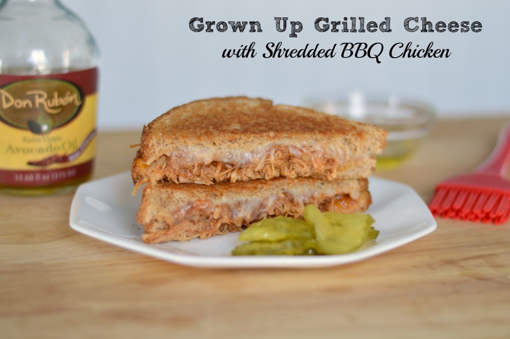 Grilled Shredded BBQ Chicken and Cheese Sandwich #SoFab