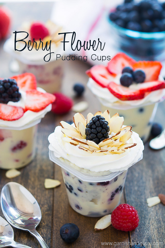 Berry Flower Pudding Cups