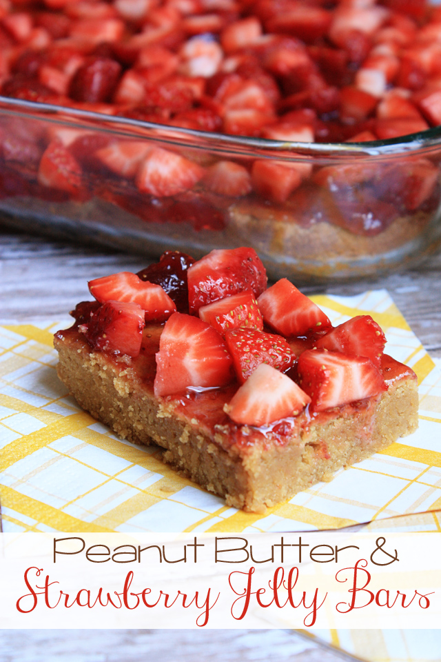 Homemade Peanut Butter and Strawberry Jelly Bars 