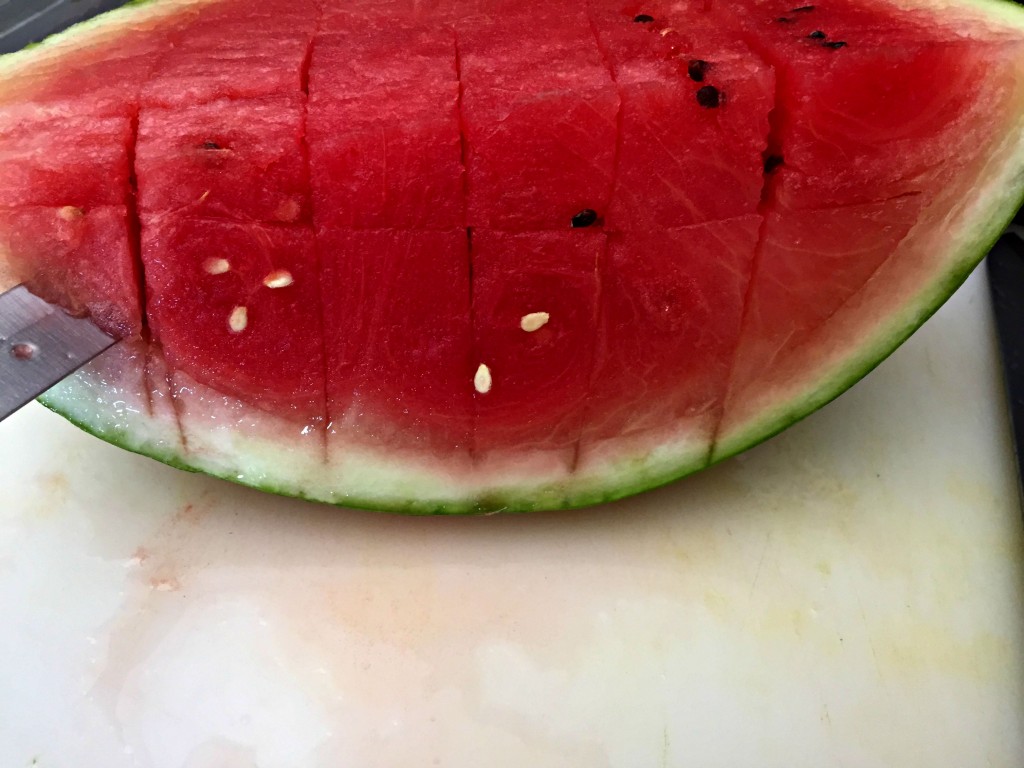 The simplest way to cut a watermelon
