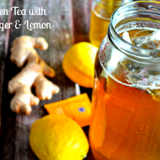 Green tea with lemon and ginger