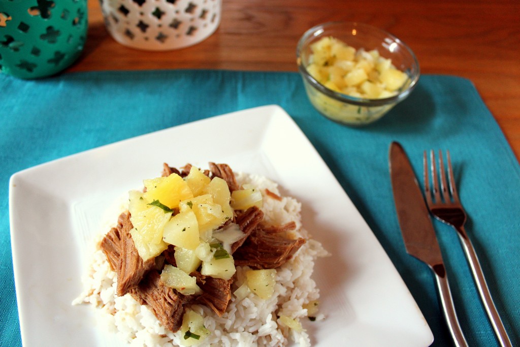 Slow Cooker Pineapple Teriyaki Pork with Pineapple Relish 1