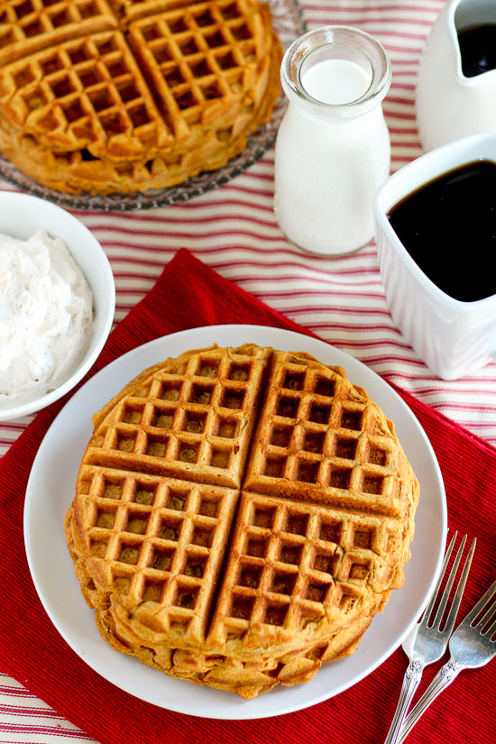 Gingerbread Waffles with Cinnamon Whipped Cream