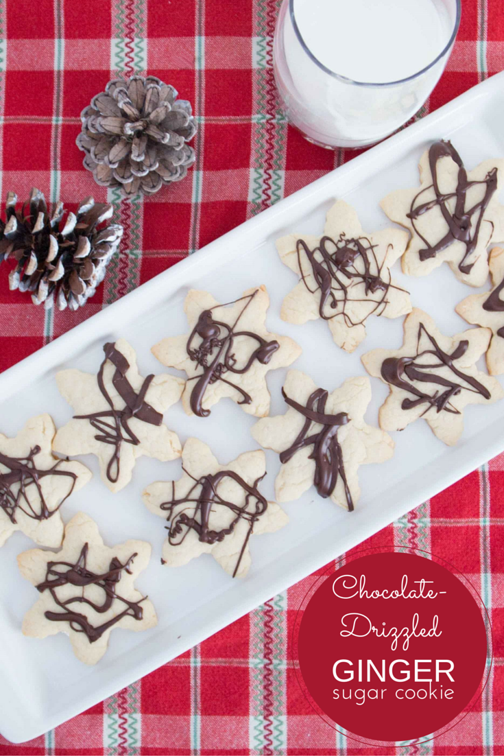 Simple ginger sugar cookie with chocolate drizzle