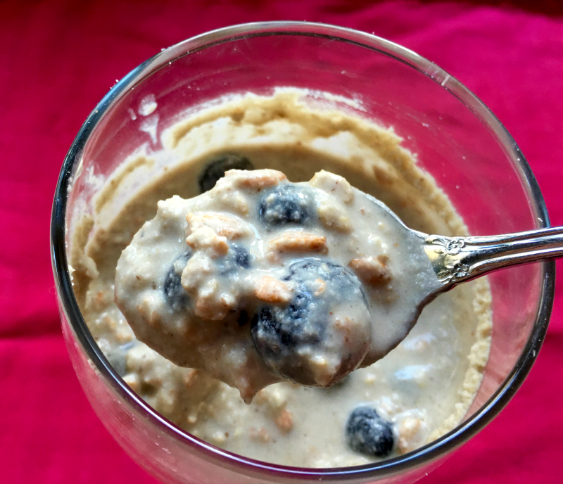 Blueberry Overnight Oats With Whipped Banana Topping by Heather McClees  The Soulful Spoon