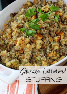 Simple Cornbread Stuffing with Sausage
