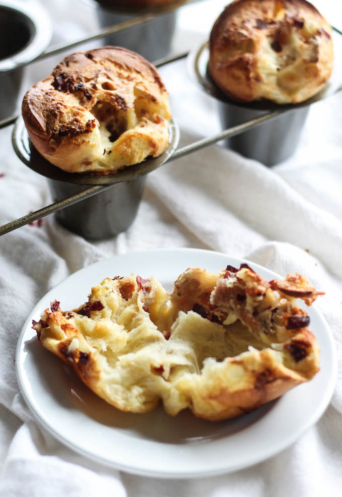 Bacon, Cranberry, and Brie Popovers
