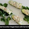Tuna Salad in Cucumber Veggie Boats