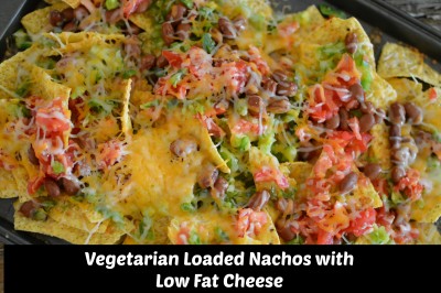 Vegetarian Loaded Nachos with Low Fat Cheese