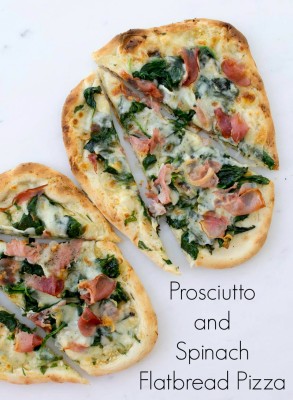 Prosciutto and Spinach Flatbread Pizza