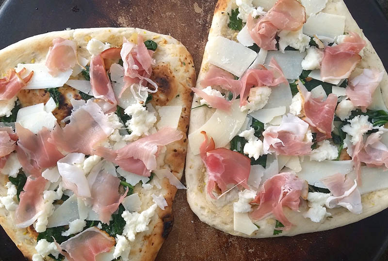 Prosciutto and Spinach Flatbread Pizza Recipe