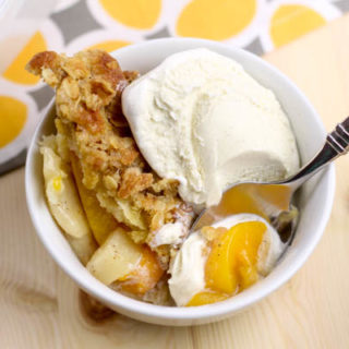 Peach, Pear and Apple Cobbler with Oatmeal Crumble