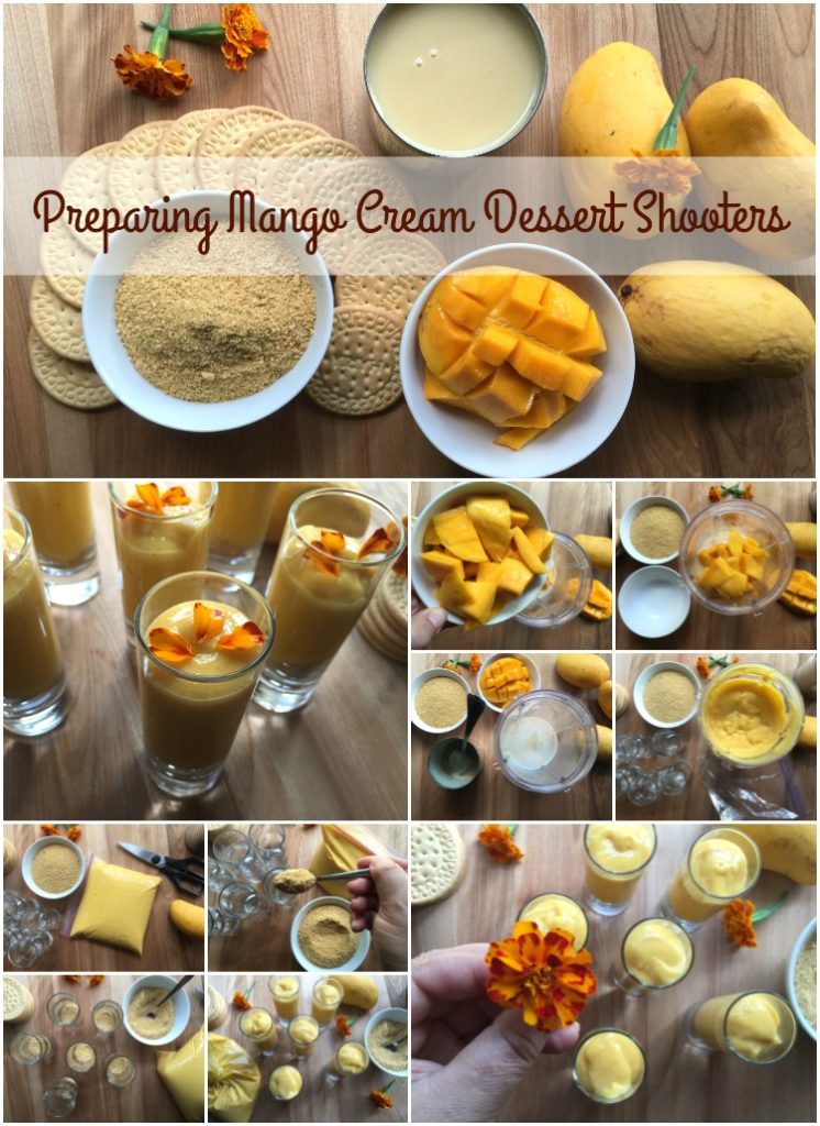 Preparing the Mango Cream Dessert Shooters