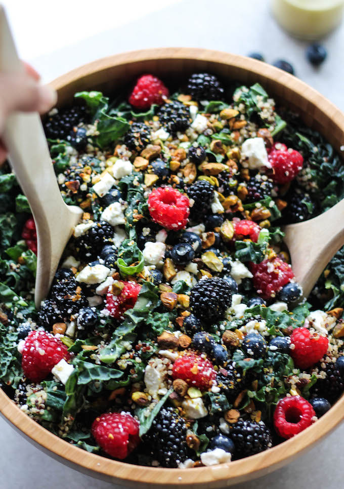 Summer Berry Kale and Quinoa Salad