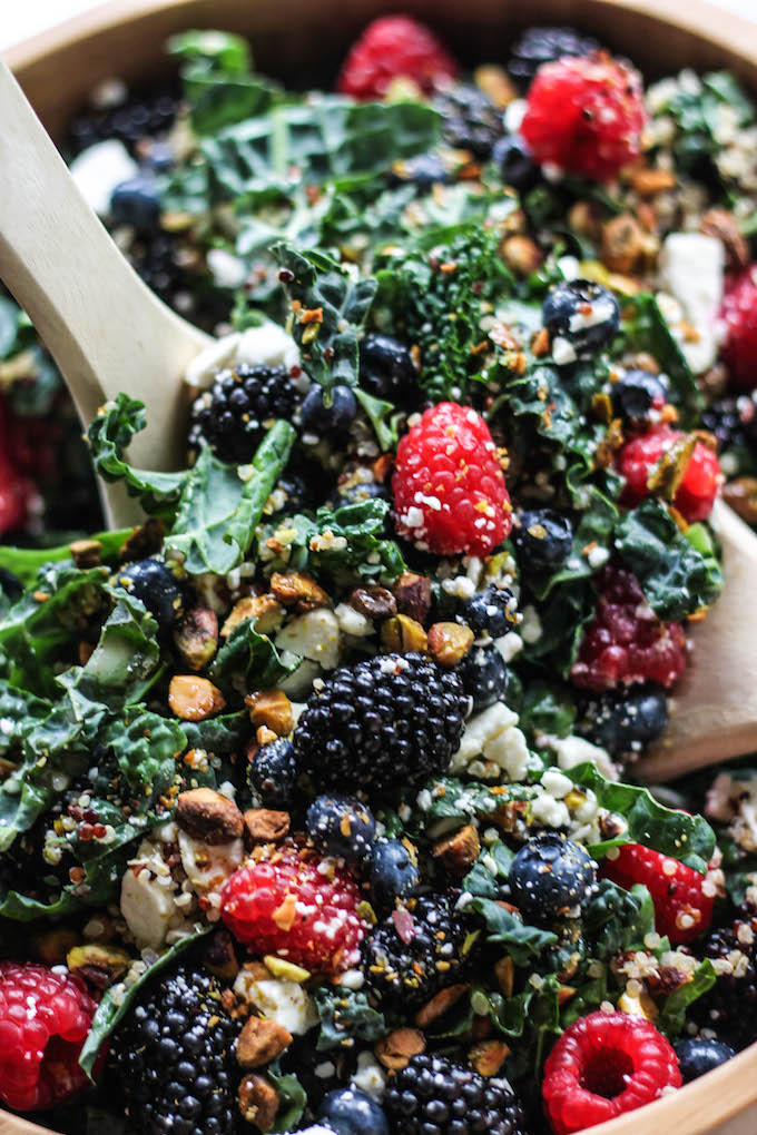 Summer Berry Kale and Quinoa Salad
