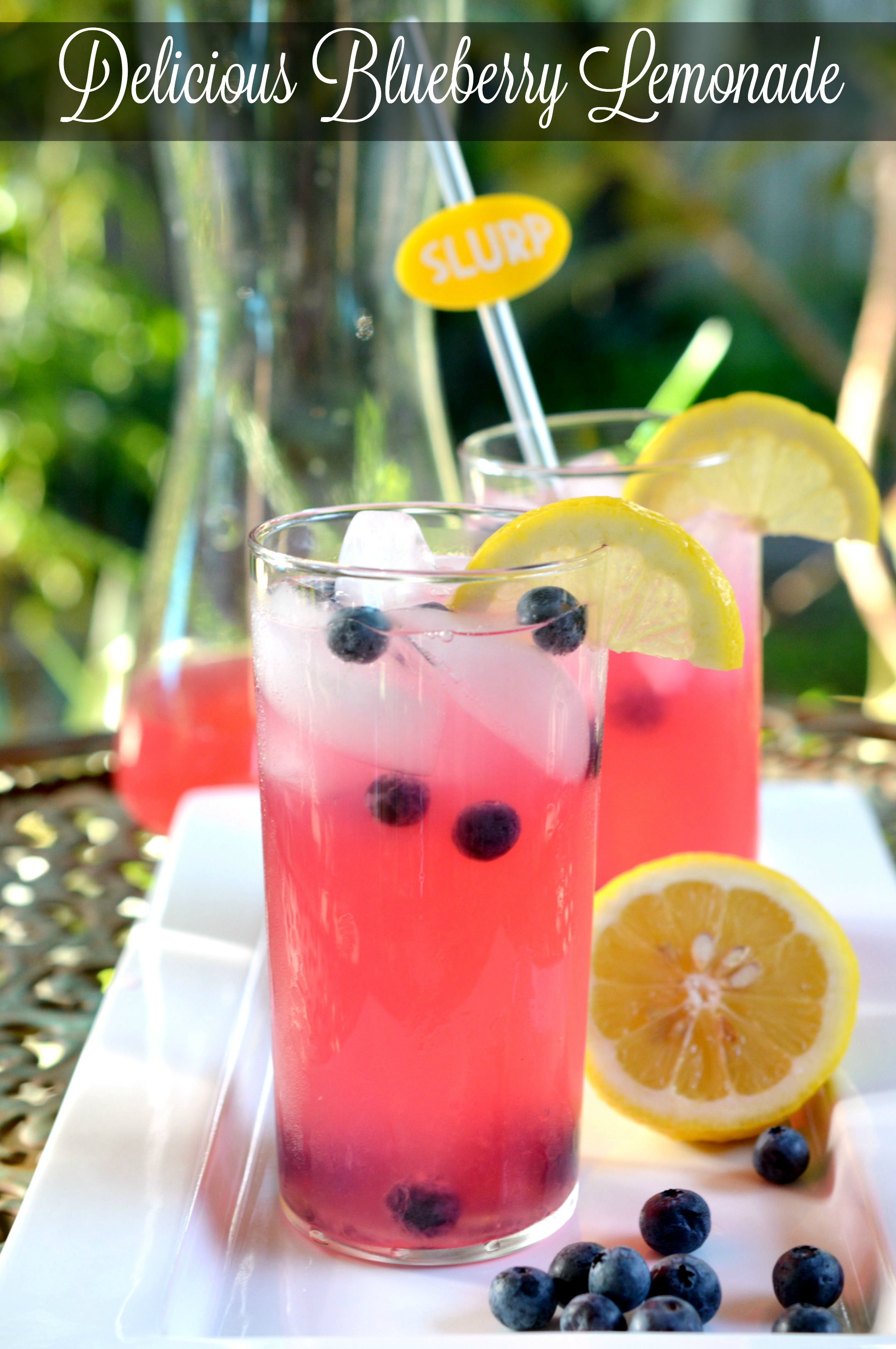 blueberry lemonade with homemade simple syrup