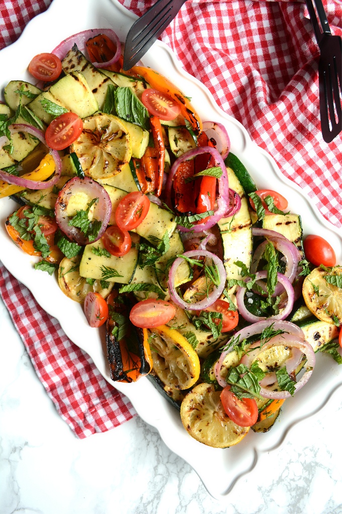 Grilled Zucchini Salad - vegetarian bbq recipe - gluten free