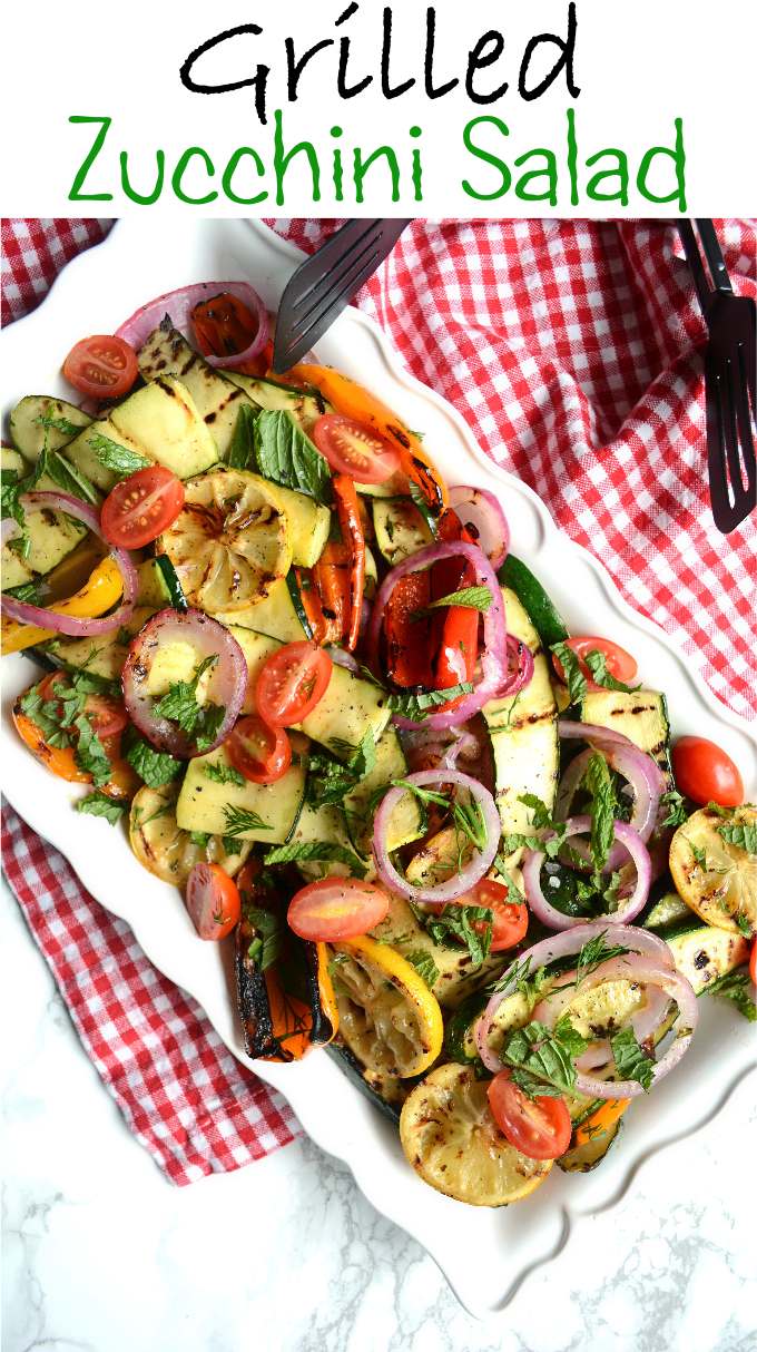Grilled Zucchini Salad - gluten free - vegetarian BBQ recipe