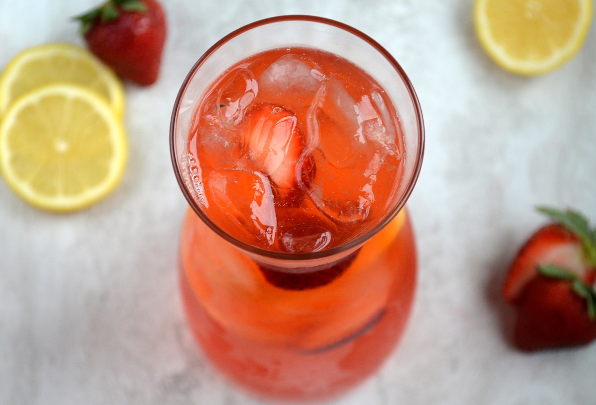 strawberry infused lemonades