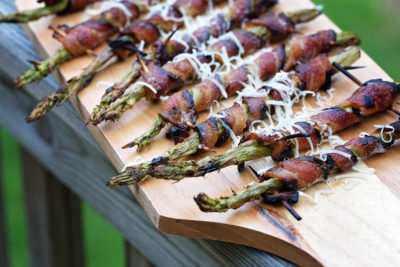 Grilled Bacon Wrapped Asparagus blends the flavors of asparagus, bacon, and parmesan in an easy grilled appetizer or side dish.