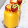 Mango Lemonade a simple beautiful and refreshing drink bursting with summer seasonal flavors.
