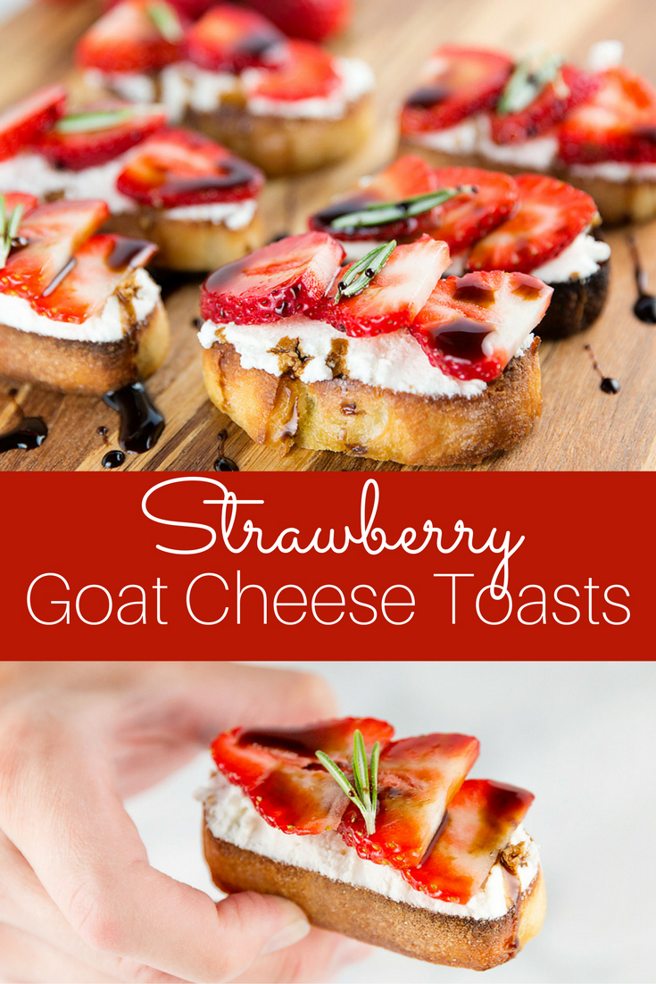 Strawberry goat cheese toasts