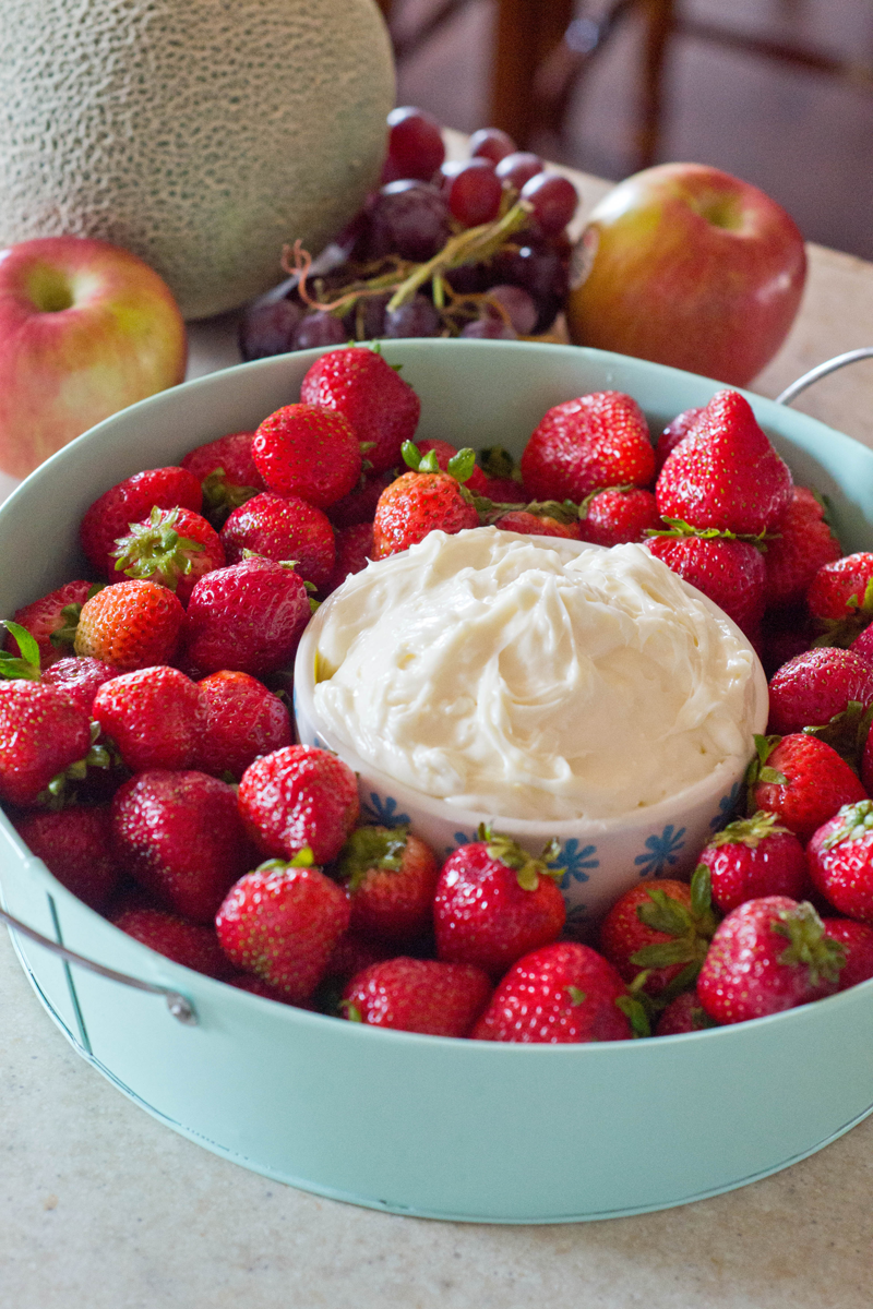 Cream cheese, powdered sugar, and vanilla are all you need to make this 3-Ingredient Cream Cheese Fruit Dip. Easy entertaining never tasted better than this party platter that doubles as a simple dessert!