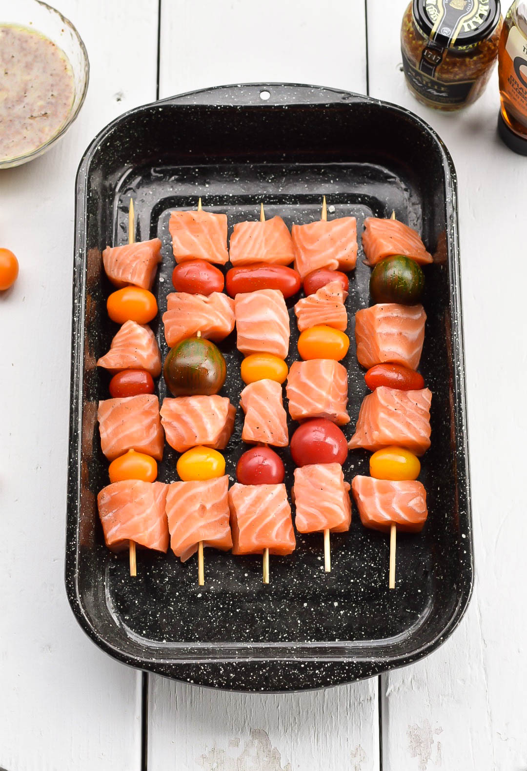 Grilled Salmon Skewers with Honey Mustard