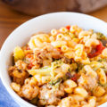This One-Skillet Italian Sausage Macaroni is hearty, flavorful, and ready in 30 minutes!