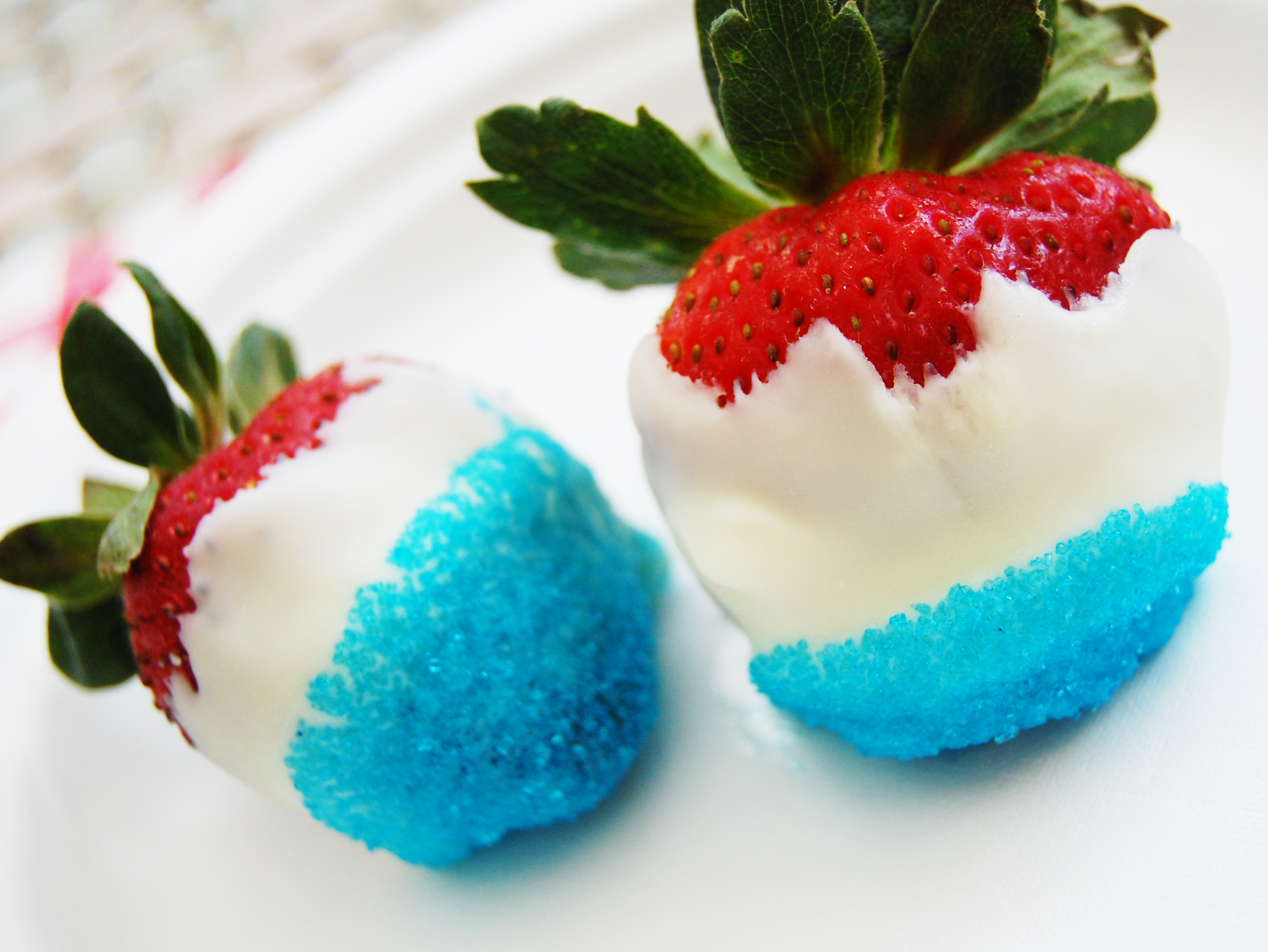 red, white, and blue strawberries