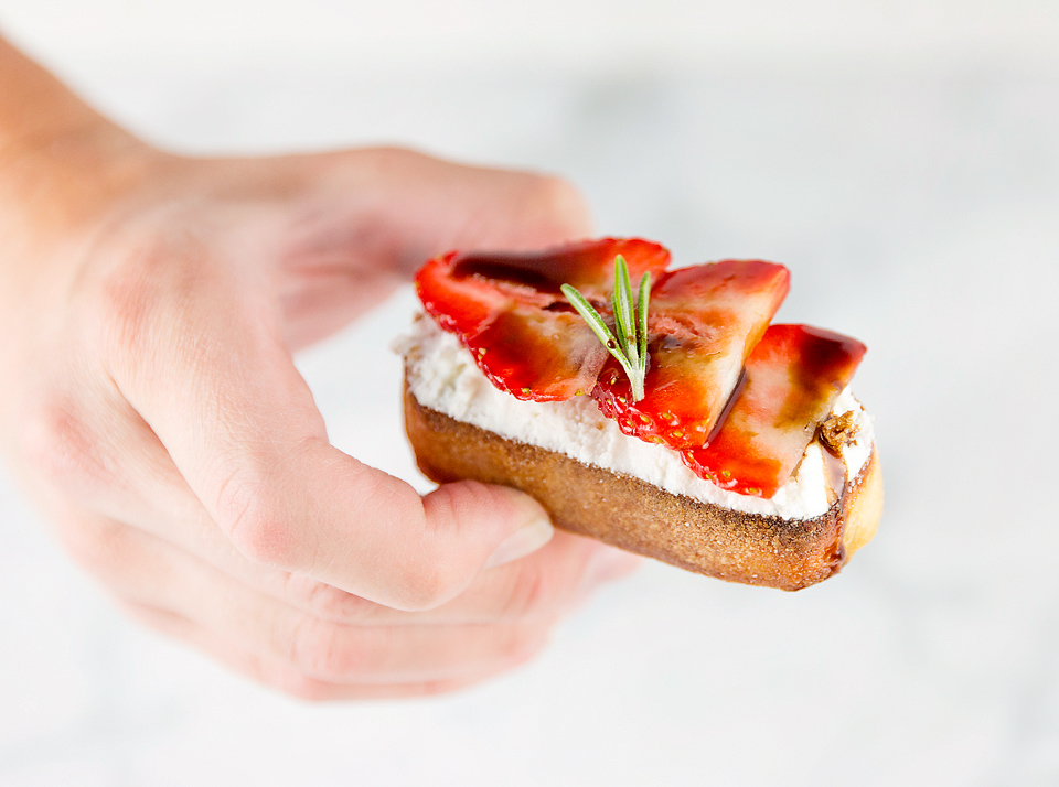 Strawberry Goat Cheese Toasts