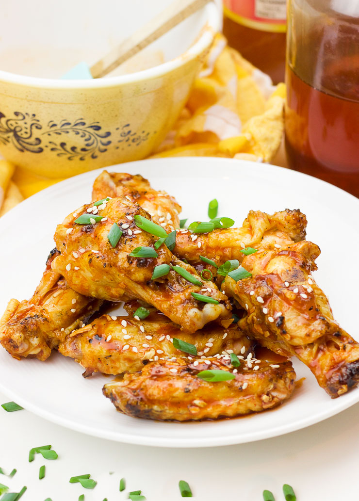grilled peach chipotle wings