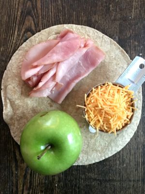 Ham, Cheddar, and Apple Grilled Wrap