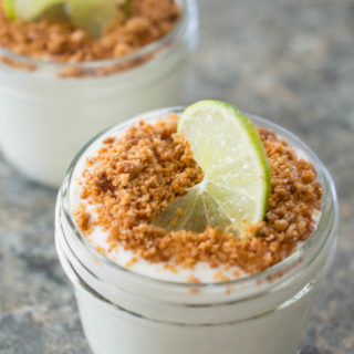 Greek yogurt key lime pudding is a healthy sweet treat that takes only a few minutes to make.