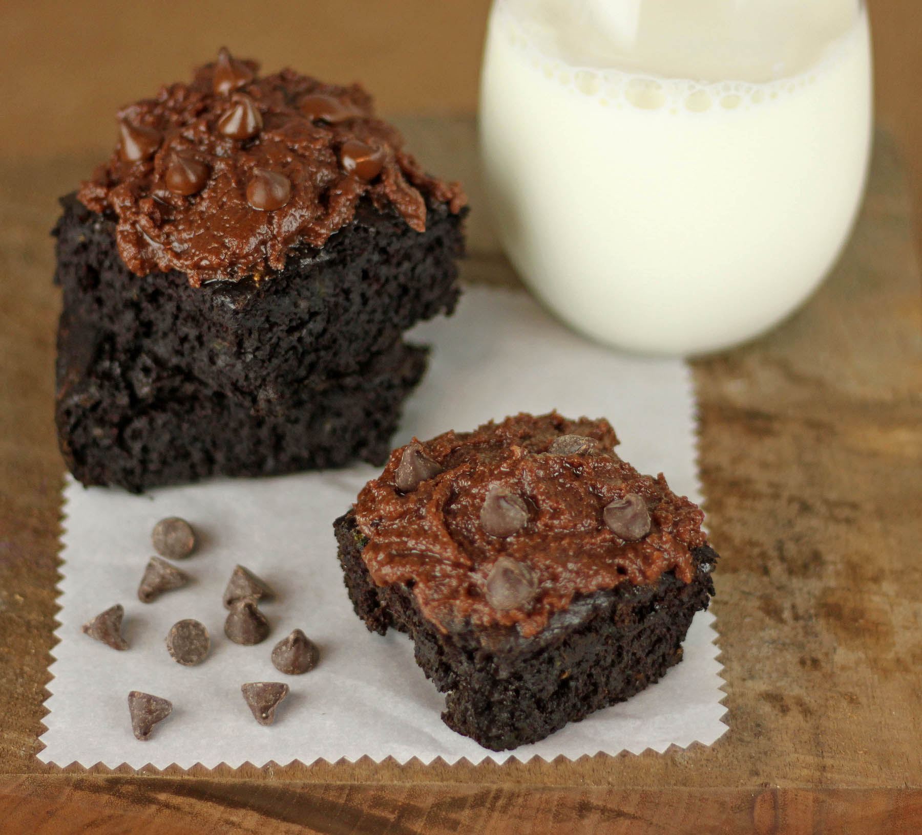 Healthier Zucchini Brownies with Easy Frosting