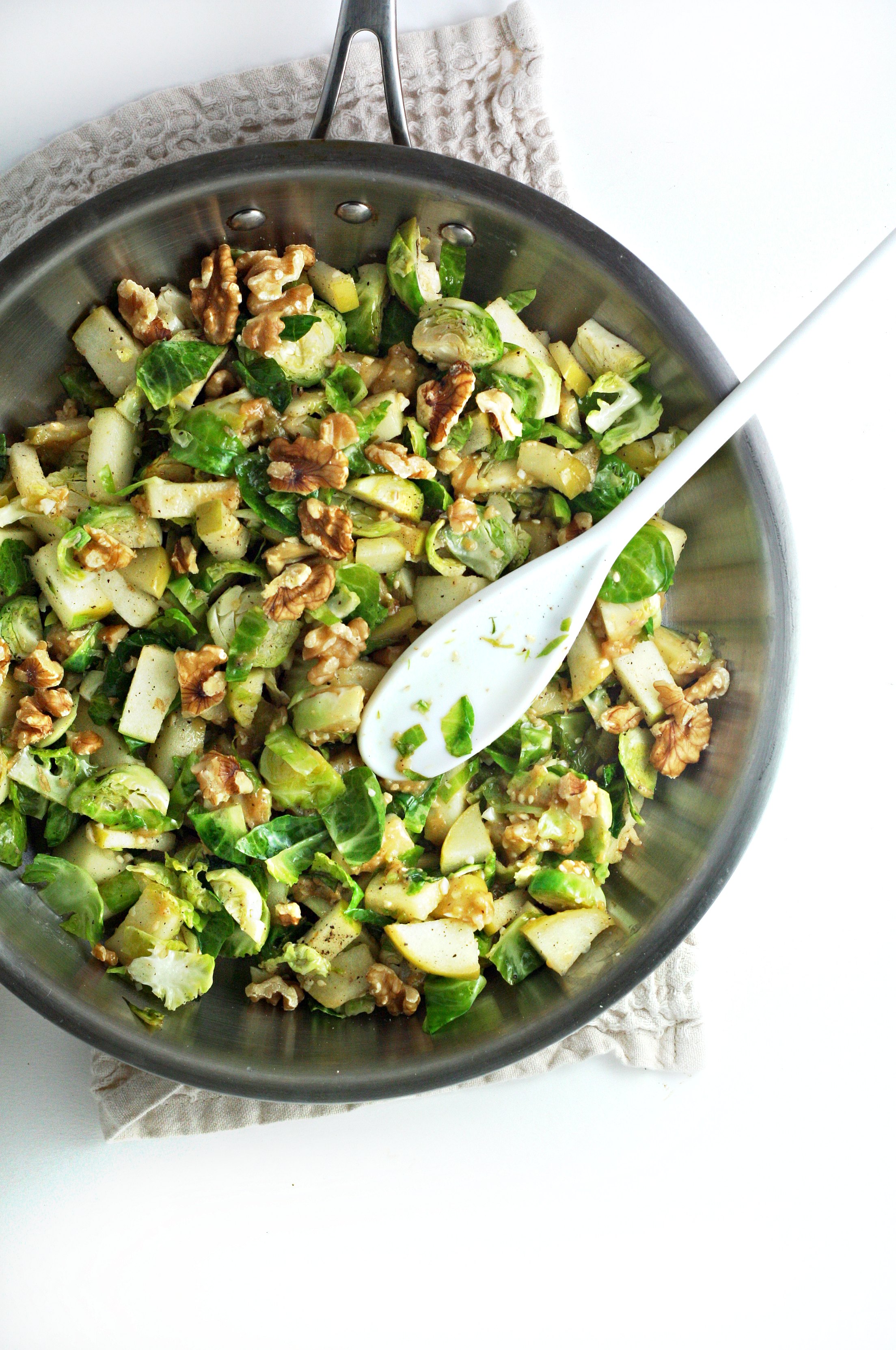 Miso Apples and Brussels Sprouts
