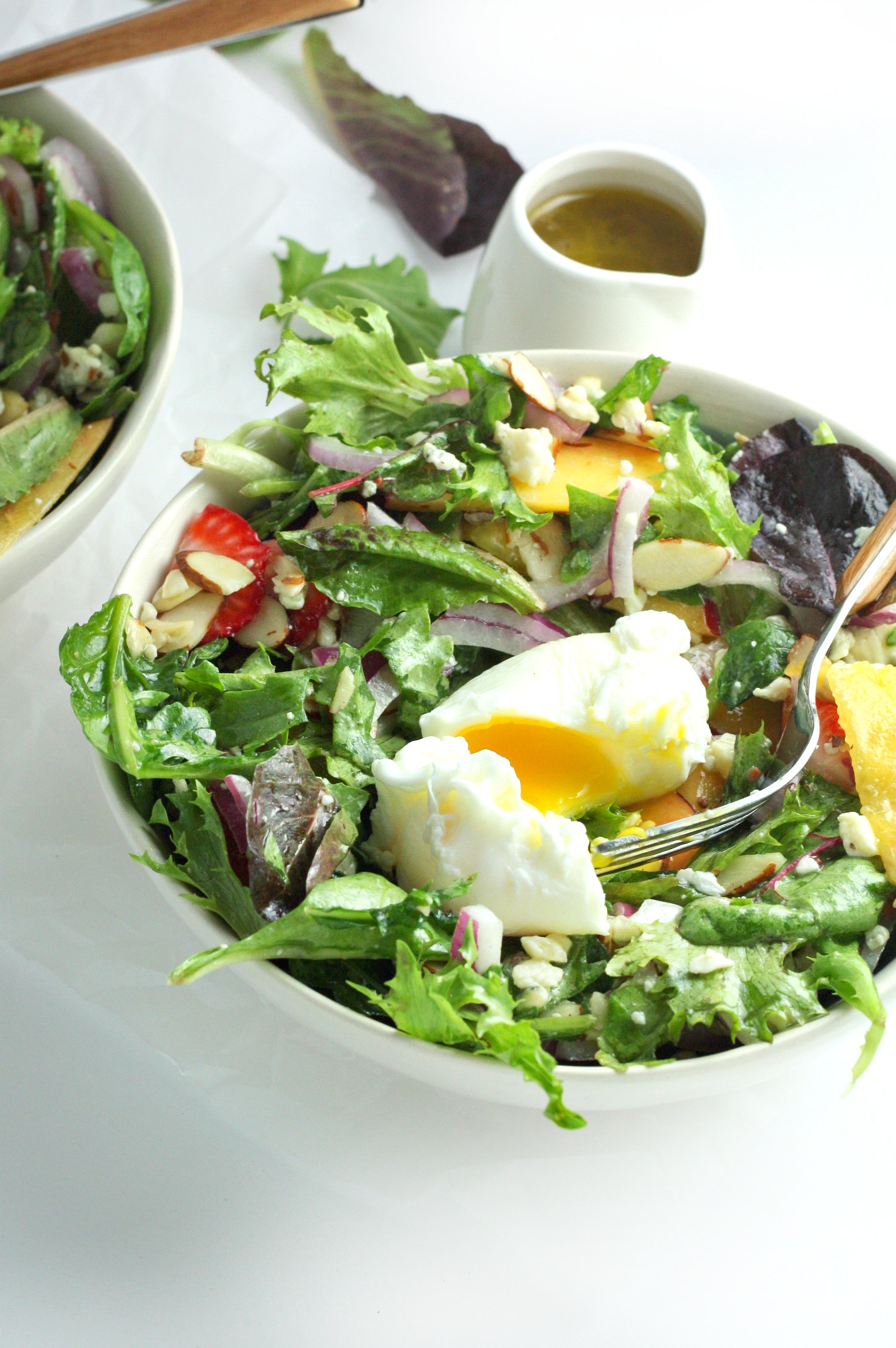 arugula salad with poached egg and mustard vinaigrette