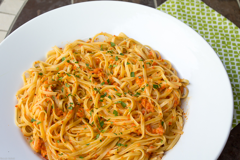 Creamy Roasted Red Pepper Linguine-6