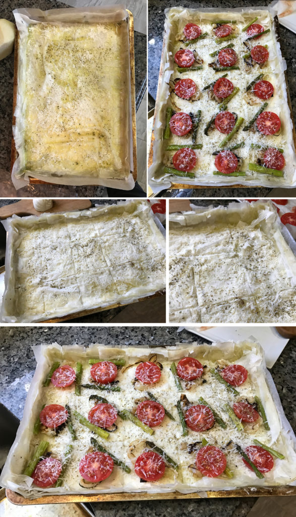 Roasted Vegetable Phyllo Dough Pizza