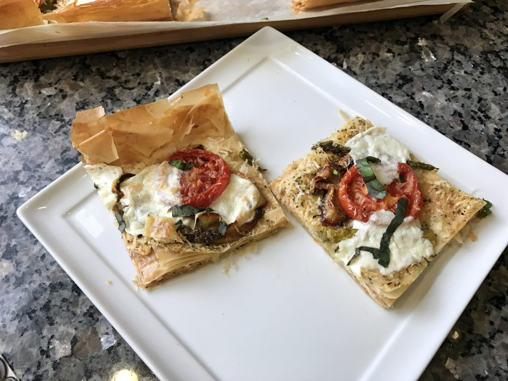 Cheesy Roasted Vegetable Phyllo Dough Pizza