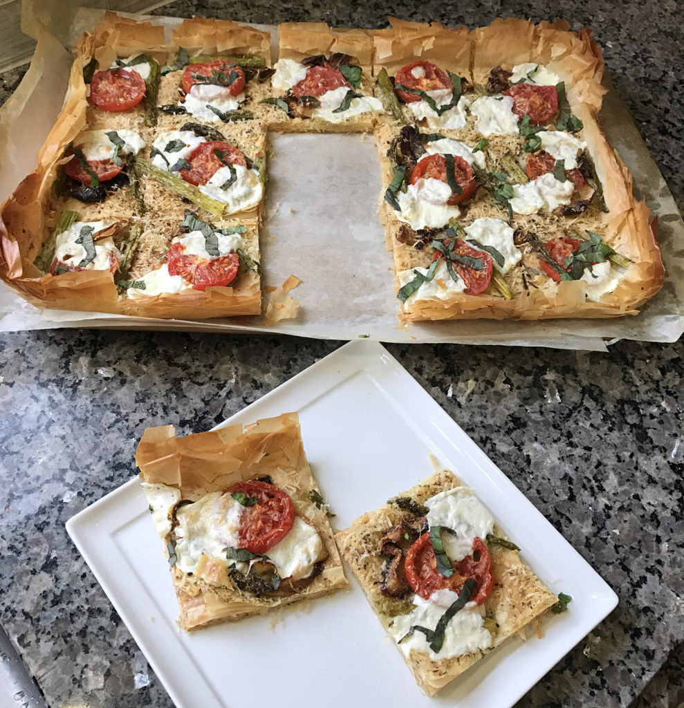 Roasted Vegetable Phyllo Dough Pizza Recipe