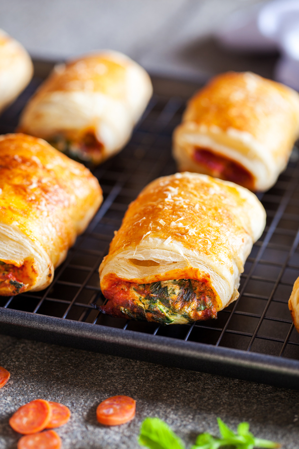 Flaky and cheesy, Cheese and Pepperoni Pizza Hand Rolls should be the next thing you make.
