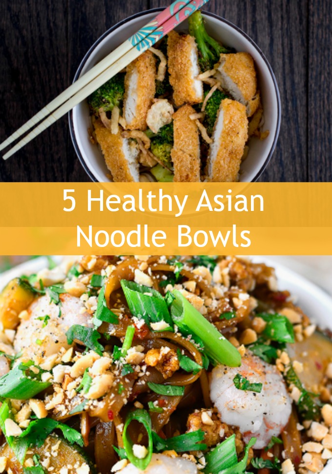 Skip the urge to call for take-out and make one of these five healthy Asian Noodle Bowls instead. Control the quality of ingredients and make the most of dinner with these easy-to-make, healthy meals.