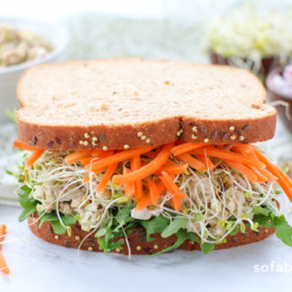 This protein-packed Chickpea Salad Sandwich recipe is made with a bounty of vegetables and is a great alternative to traditional lunchmeat sandwiches. A vegetarian delight that's simple to make and perfect for picnics!