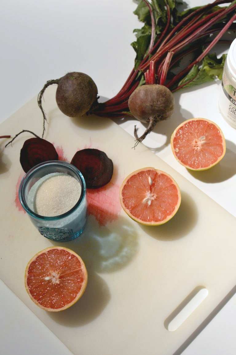 Your skin will thank you when you pamper it with this antioxidant-rich DIY Beet Grapefruit Sugar Scrub with ingredients from your kitchen. It's packed with healthful properties designed to exfoliate and brighten your skin.